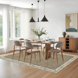 machine washable floral area rug, floral area rug for living room, washable rug for bedroom, non slip area rug, stain resistant area rug, farmhouse floral rug, faux wool area rug, soft low pile rug, washable living room rug, floral bordered carpet, modern farmhouse rug, lightweight foldable rug, apartment area rug, floral accent rug, cozy bedroom rug, pet friendly area rug, family room rug, washable dining room rug, modern floral carpet, stylish area rug for home, low pile washable rug, decorative floral rug, soft indoor rug, modern home decor rug