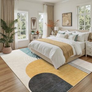 Modern Abstract Washable Area Rug for Living Room and Bedroom - Image 2