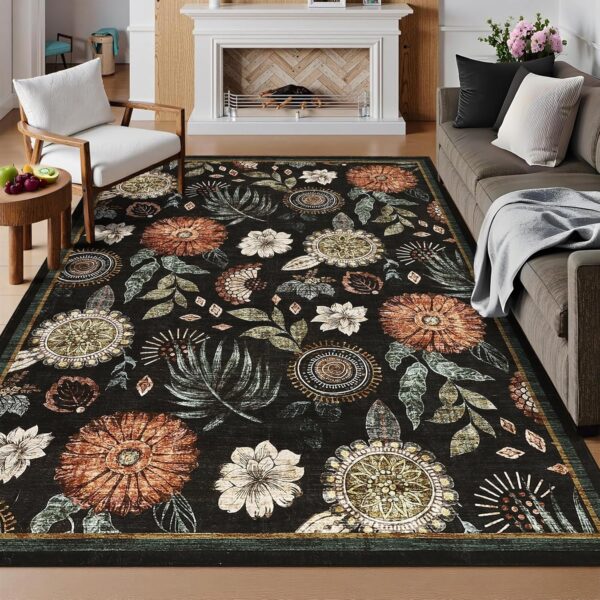 rectangular floral washable rugs, washable floral area rugs, modern floral rugs, rectangular area rugs, soft floral carpets, machine washable rugs, vintage floral rugs, low pile floral rug, non slip washable rug, family friendly area rugs, decorative floral living room rug, floral bedroom rug, washable indoor carpet, cozy floral rug, modern washable carpet, elegant floral area rug, farmhouse floral rug, soft living room carpet, washable modern rug, decorative indoor rug